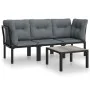 Garden furniture set 4 pieces black and gray synthetic rattan by vidaXL, Garden sets - Ref: Foro24-3187732, Price: 192,03 €, ...