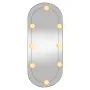 Espejo de pared ovalado con luces LED vidrio 35x80 cm de vidaXL, Espejos - Ref: Foro24-3189162, Precio: 43,54 €, Descuento: %