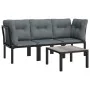 Garden furniture set 4 pieces black and gray synthetic rattan by vidaXL, Garden sets - Ref: Foro24-3187732, Price: 192,03 €, ...