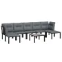 Juego de muebles de jardín 8 pzas ratán sintético negro y gris de vidaXL, Conjuntos de jardín - Ref: Foro24-3187765, Precio: ...