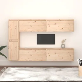 Muebles para TV 6 piezas madera maciza de pino de vidaXL, Muebles TV - Ref: Foro24-3100234, Precio: 311,10 €, Descuento: %