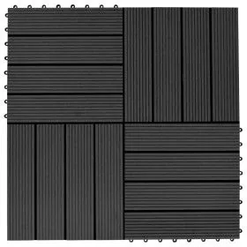 WPC porch tiles 30x30 cm 2 m² black 22 units by vidaXL, Floors and carpets - Ref: Foro24-277800, Price: 120,19 €, Discount: %