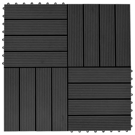 Baldosas de porche de WPC 30x30 cm 2 m² negro 22 unidades de vidaXL, Suelos y moquetas - Ref: Foro24-277800, Precio: 120,19 €...