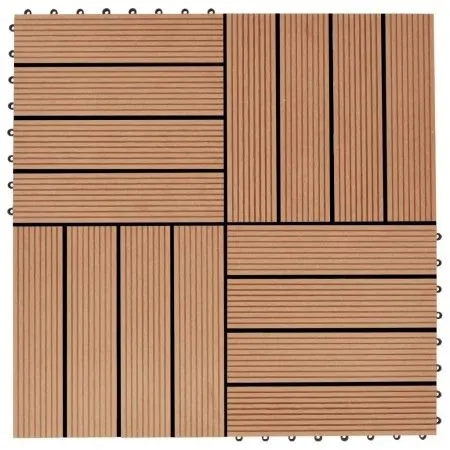 WPC-Verandafliesen 30x30 cm 2 m² Teakfarbe 22 Einheiten von vidaXL, Böden und Teppiche - Ref: Foro24-277801, Preis: 120,65 €,...