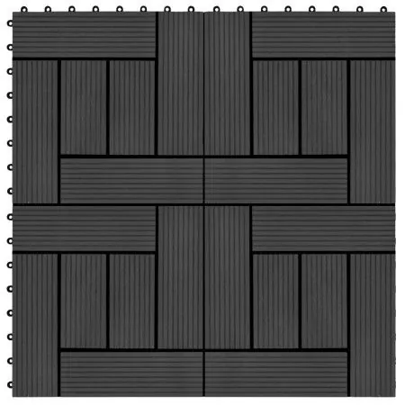 Baldosas de porche de WPC 30x30 cm 2 m² negro 22 unidades de vidaXL, Suelos y moquetas - Ref: Foro24-277803, Precio: 112,64 €...