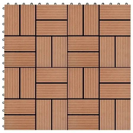 Baldosas de porche WPC 30x30 cm 2 m² marrón 22 unidades by vidaXL, Floors and carpets - Ref: Foro24-277806, Price: 119,27 €, ...