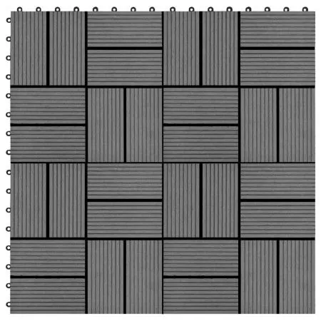 WPC porch tiles 30x30 cm 2 m² gray 22 units by vidaXL, Floors and carpets - Ref: Foro24-277807, Price: 100,79 €, Discount: %