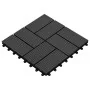 WPC porch tiles 30x30 cm 2 m² black 22 units by vidaXL, Floors and carpets - Ref: Foro24-277808, Price: 100,09 €, Discount: %