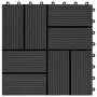 WPC porch tiles 30x30 cm 2 m² black 22 units by vidaXL, Floors and carpets - Ref: Foro24-277808, Price: 100,09 €, Discount: %