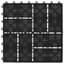 WPC porch tiles 30x30 cm 2 m² black 22 units by vidaXL, Floors and carpets - Ref: Foro24-277808, Price: 100,09 €, Discount: %
