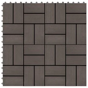 Baldosas de porche WPC 30x30 cm 2 m² marrón oscuro 22 unidades by vidaXL, Floors and carpets - Ref: Foro24-277810, Price: 114...