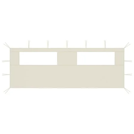 Pared lateral de cenador con ventanas color crema 6x2 m de vidaXL, Accesorios para pabellones y cenadores - Ref: Foro24-30704...