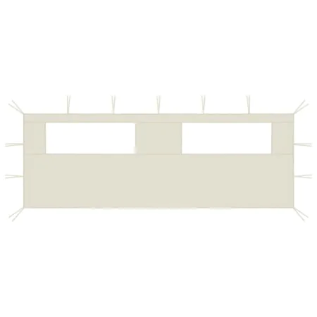 Pavillon-Seitenwand mit cremefarbenen Fenstern 6x2 m von vidaXL, Zubehör für Pavillons und Pavillons - Ref: Foro24-3070413, P...