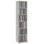 Estantería de CDs madera contrachapada gris hormigón 21x20x88cm de vidaXL, Almacenamiento para CD y DVD - Ref: Foro24-800355,...