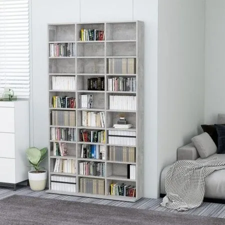 CD-Schrank aus grauem Sperrholz, 102 x 16 x 177,5 cm von vidaXL, CD- und DVD-Speicher - Ref: Foro24-801782, Preis: 122,09 €, ...