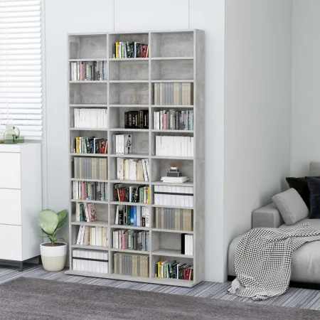 Gray plywood CD cabinet 102x16x177.5 cm by vidaXL, CD and DVD storage - Ref: Foro24-801782, Price: 122,09 €, Discount: %