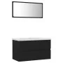 Juego de muebles de baño madera de ingeniería negro de vidaXL, Muebles de baño - Ref: Foro24-3071595, Precio: 195,22 €, Descu...