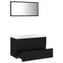 Juego de muebles de baño madera de ingeniería negro de vidaXL, Muebles de baño - Ref: Foro24-3071595, Precio: 195,22 €, Descu...