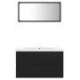 Juego de muebles de baño madera de ingeniería negro de vidaXL, Muebles de baño - Ref: Foro24-3071595, Precio: 195,22 €, Descu...