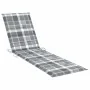 Sun loungers 2 pcs solid teak wood with gray checkered cushion by vidaXL, Loungers - Ref: Foro24-3073200, Price: 588,81 €, Di...