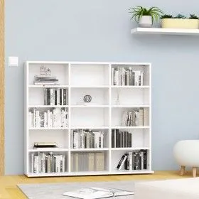 White plywood CD cabinet 102x23x89.5 cm by vidaXL, CD and DVD storage - Ref: Foro24-801787, Price: 73,46 €, Discount: %