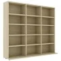 Oak plywood CD shelf 102x23x89.5 cm by vidaXL, CD and DVD storage - Ref: Foro24-801790, Price: 67,34 €, Discount: %