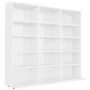 Estantería CD madera contrachapada blanco brillo 102x23x89,5 cm de vidaXL, Almacenamiento para CD y DVD - Ref: Foro24-801793,...