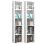 CD-Regal 2 Stk. Weiß glänzendes Sperrholz 21x16x93,5 cm von vidaXL, CD- und DVD-Speicher - Ref: Foro24-802702, Preis: 46,04 €...