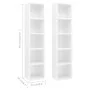 CD shelf 2 units, white glossy plywood, 21x16x93.5 cm by vidaXL, CD and DVD storage - Ref: Foro24-802702, Price: 46,04 €, Dis...