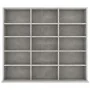 Estantería para CD contrachapada gris hormigón 102x23x89,5 cm de vidaXL, Almacenamiento para CD y DVD - Ref: Foro24-801791, P...