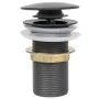 Push drain without overflow function, gray, 6.4x6.4x9.1cm by vidaXL, Faucets - Ref: Foro24-149063, Price: 14,52 €, Discount: %