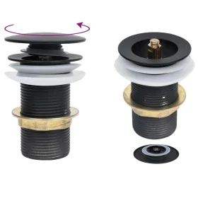 Push drain without overflow function black 6.4x6.4x9.1 cm by vidaXL, Faucets - Ref: Foro24-149061, Price: 15,54 €, Discount: %