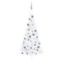 Medio árbol de Navidad con luces y bolas blanco 180 cm de vidaXL, Arboles de navidad - Ref: Foro24-3077656, Precio: 58,18 €, ...
