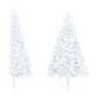 Medio árbol de Navidad con luces y bolas blanco 120 cm de vidaXL, Arboles de navidad - Ref: Foro24-3077657, Precio: 69,39 €, ...