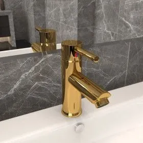 Gold finish bathroom sink faucet 130x176 mm by vidaXL, Faucets - Ref: Foro24-149067, Price: 30,38 €, Discount: %