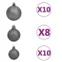 Árbol de Navidad preiluminado con luces y bolas negro 240 cm de vidaXL, Arboles de navidad - Ref: Foro24-3077678, Precio: 126...