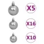 Árbol de Navidad preiluminado con luces y bolas negro 240 cm de vidaXL, Arboles de navidad - Ref: Foro24-3077678, Precio: 126...