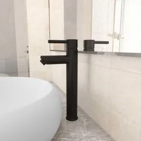 Grifo mezclador de cuarto de baño negro 12x30 cm de vidaXL, Grifos - Ref: Foro24-149088, Precio: 38,54 €, Descuento: %