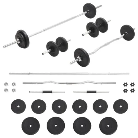 Juego de barras y pesas 30 kg de vidaXL, Peso libre - Ref: Foro24-93588, Precio: 114,50 €, Descuento: %