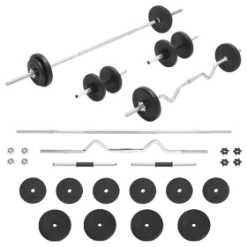 Juego de barras y pesas 30 kg de vidaXL, Peso libre - Ref: Foro24-93589, Precio: 116,22 €, Descuento: %