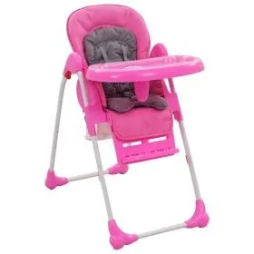 Trona de bebé rosa y gris de vidaXL, Sillas y tronas para niños - Ref: Foro24-10186, Precio: 105,57 €, Descuento: %