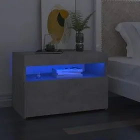 LED bedside tables 2 units plywood concrete 60x35x40 cm by vidaXL, Nightstands - Ref: Foro24-3082783, Price: 68,11 €, Discoun...