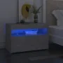 LED bedside tables 2 units plywood concrete 60x35x40 cm by vidaXL, Nightstands - Ref: Foro24-3082783, Price: 68,11 €, Discoun...