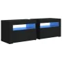 Mesitas de noche con luces LED 2 uds negro 60x35x40 cm de vidaXL, Mesitas de noche - Ref: Foro24-3080735, Precio: 130,00 €, D...