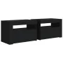 Mesitas de noche con luces LED 2 uds negro 60x35x40 cm de vidaXL, Mesitas de noche - Ref: Foro24-3080735, Precio: 130,00 €, D...