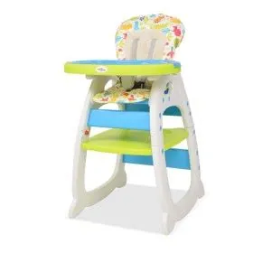 Trona convertible 3 en 1 con mesa azul y verde de vidaXL, Sillas y tronas para niños - Ref: Foro24-10142, Precio: 166,73 €, D...