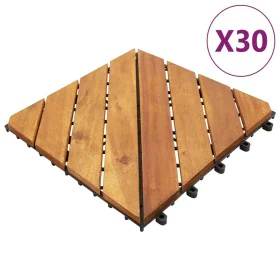 Acacia wood porch tiles 30 pieces brown 30x30 cm by vidaXL, Floors and carpets - Ref: Foro24-3114667, Price: 121,73 €, Discou...