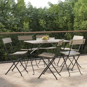 Sillas cafetería plegables 6 uds acero y ratán sintético gris de vidaXL, Sillas de jardín - Ref: Foro24-3152119, Precio: 213,...