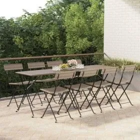 Sillas cafetería plegables 8 uds acero y ratán sintético gris de vidaXL, Sillas de jardín - Ref: Foro24-3152120, Precio: 282,...