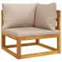 Set muebles de jardín 6 pzas madera maciza y cojines gris taupé de vidaXL, Conjuntos de jardín - Ref: Foro24-3155245, Precio:...
